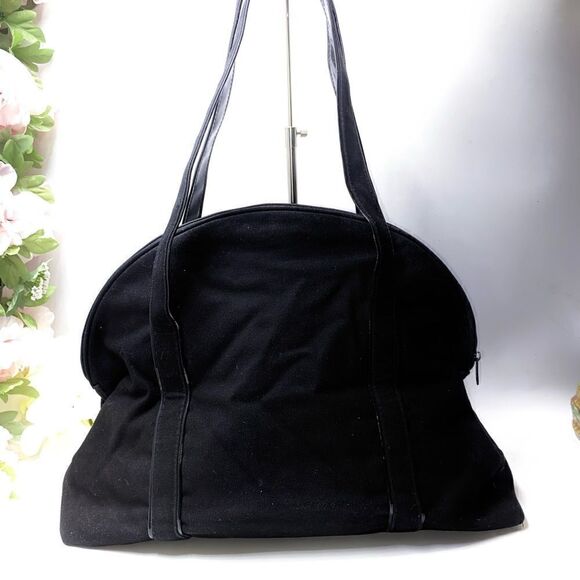 DUNE Canvas Dome Top Tote Bag Black Large - Picture 2 of 10